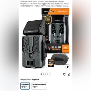 Force-PRO S 2.0 Black Trail Camera with Solar Panel